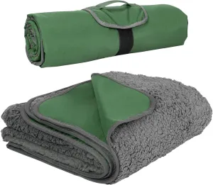 Tirrinia Outdoors Waterproof Camping Blanket,Sherpa Fleece Warm Windproof Soccer Stadium Blanket for Car Football Beach Concerts,51''X 59''