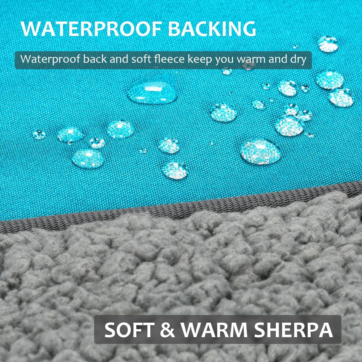 Tirrinia Outdoors Waterproof Camping Blanket,Sherpa Fleece Warm Windproof Soccer Stadium Blanket for Car Football Beach Concerts,51''X 59''