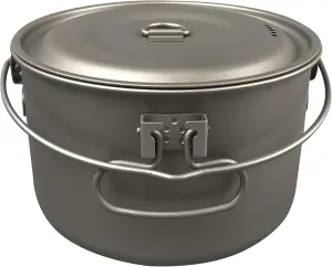 Titanium Pot with Bail Handle Outdoor Ultralight Titanium Cookware 1.3L