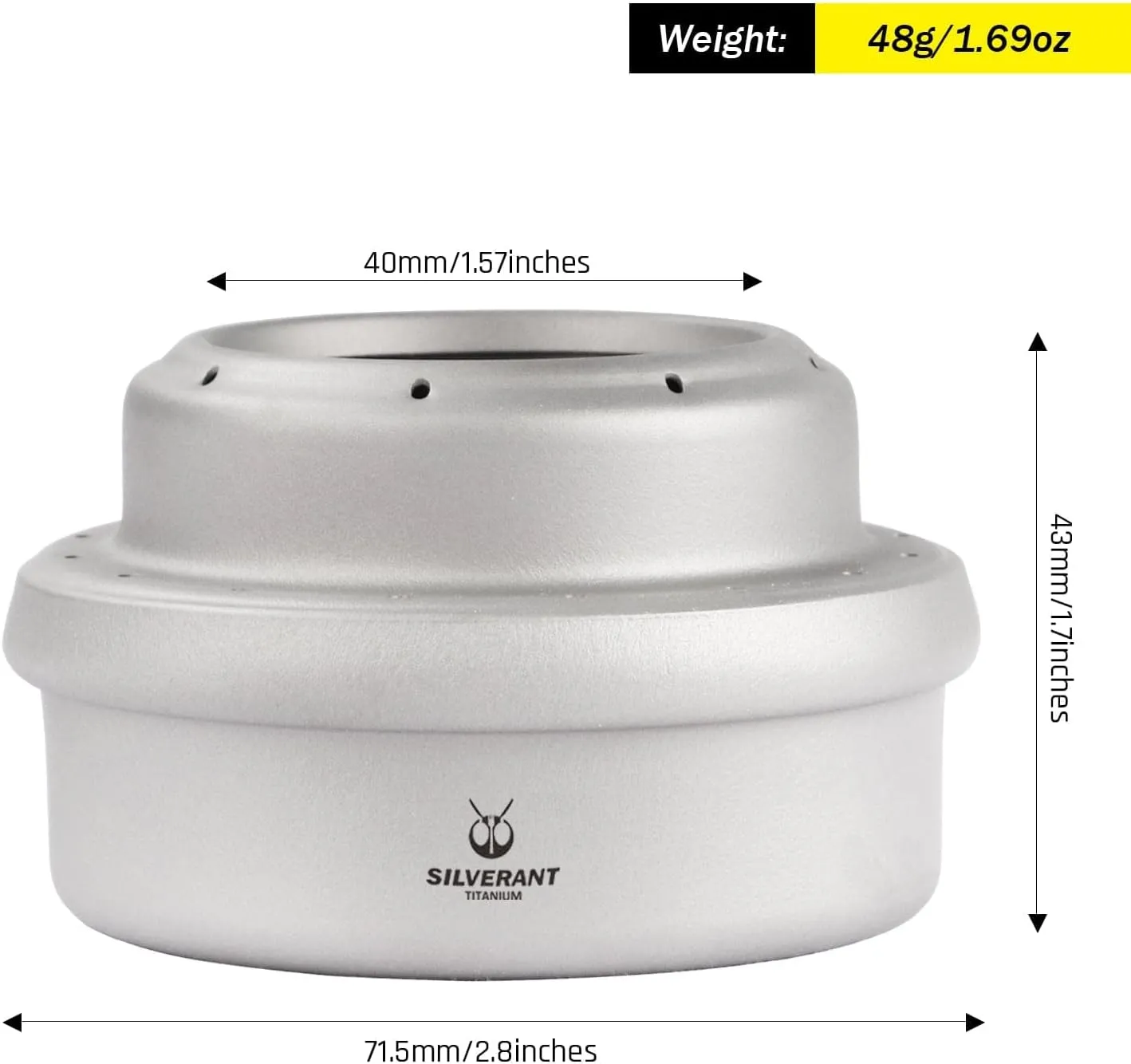 Titanium Ultralight Alcohol/Multifuel Stove - For Camping, Backpacking, & Hiking With Drawstring Case(Alcohol Stove)