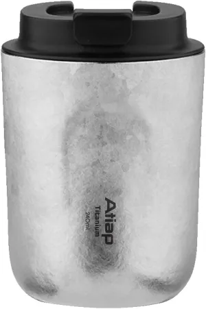 Titanium Water Bottle Coffee Cups Insulated Water Bottle Double Insulated Cup Wide Mouthed Cup is Easy To Clean | Ultralight Leakproof for Outdoor Camping Hiking (240ml)