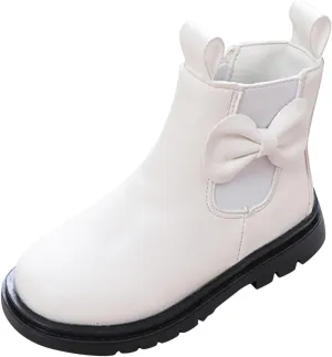 Toddler Leather Boots 𝐖aterproof Short Snowboots Baby Girls Boys Non Slip Black Ankle Booties Kids First Walking Shoes