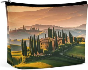 Toiletry Bag for Women Italy Tuscan Cosmetic Bag Portable Capacity Travel Makeup Bags with Zipper Lightweight Cute Beauty Makeup Organizer for Traveling, Accessories, Essentials
