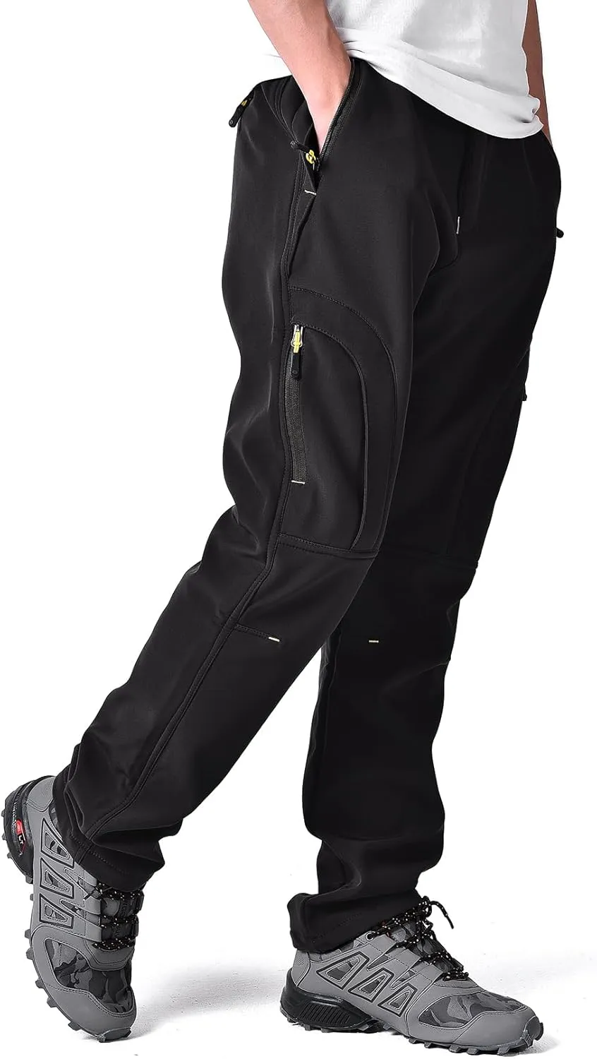 Toomett Men's hiking Snow Pants Skiing Winter Insulated Fleece lined Outdoor Water Repellent camping,walking,fishing