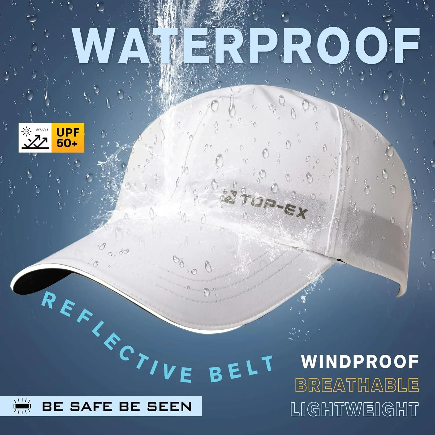 TOP-EX Oversize XL XXL XXXL Baseball Cap Waterproof Running Hat for Extra Large Heads Men