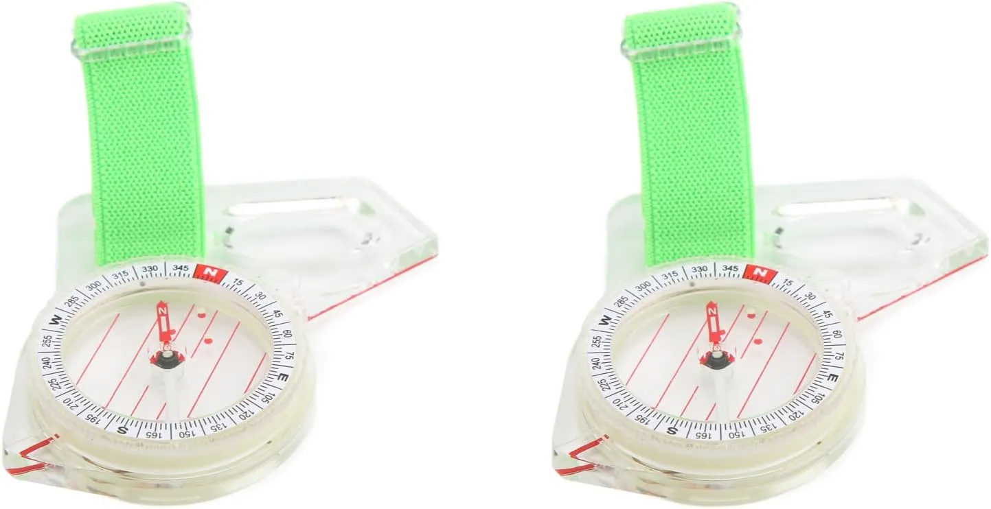 TOPINCN 2Pcs Orienteering Compass, Clear Scale Hiking Backpacking Compass Professional Field Compass ABS Compass Thumb Compass with Luminous Point for Adventure Camping