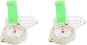 TOPINCN 2Pcs Orienteering Compass, Clear Scale Hiking Backpacking Compass Professional Field Compass ABS Compass Thumb Compass with Luminous Point for Adventure Camping