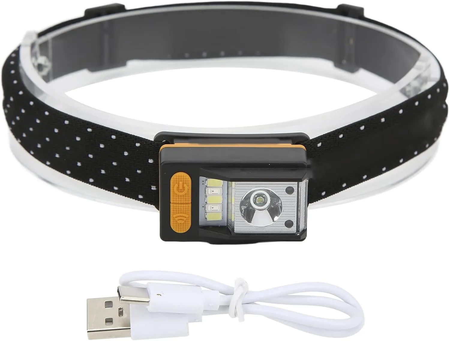 Topyond Motion Sensor Induction LED Brainlamp, USB Rechargeable,Adjustable Angle Brainlight Torch for Camping, Fishing, Hiking Features Motion Sensor