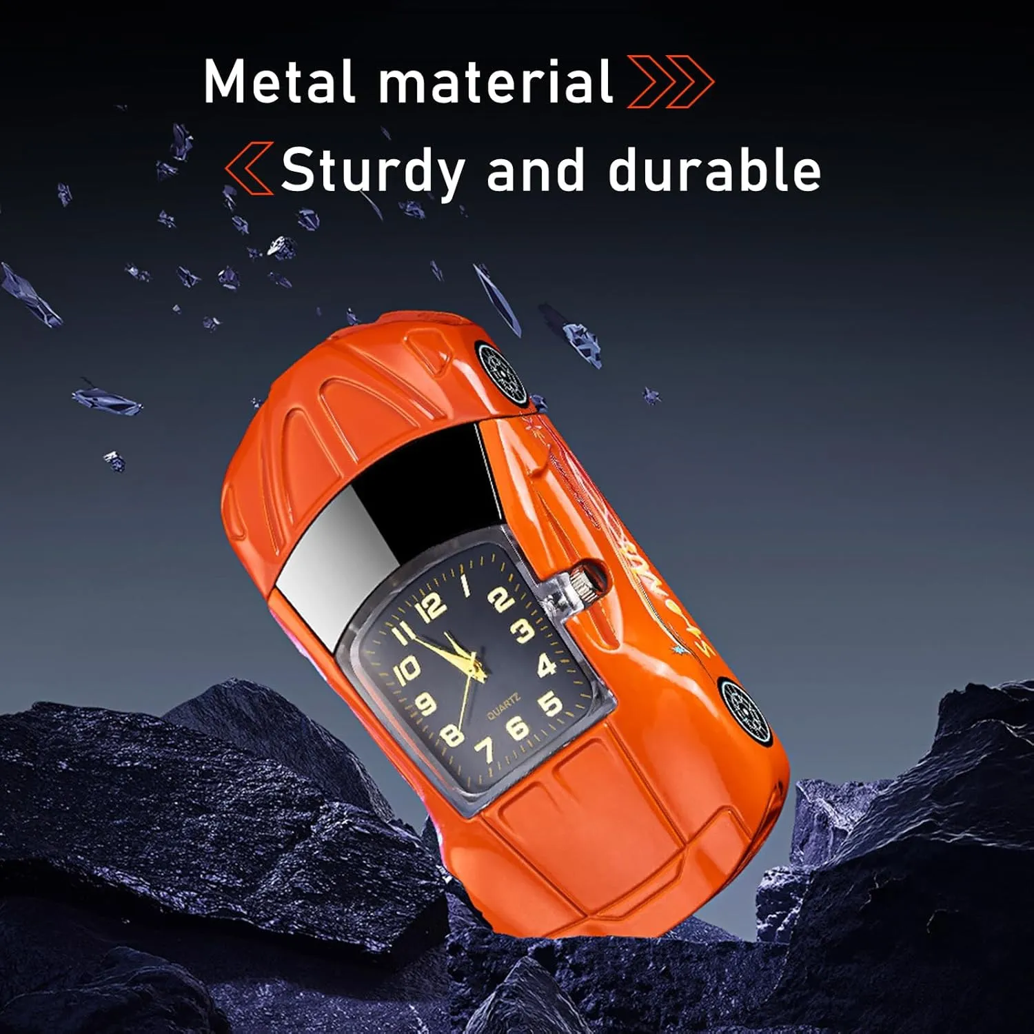 Torch Lighter - Cool Sports Car Design, Windproof Adjustable Jet Flame & Soft Flame, Butane Refillable Dual Flame Lighter, Great Gift for Men & Women (Gas Not Included)-Blue-b