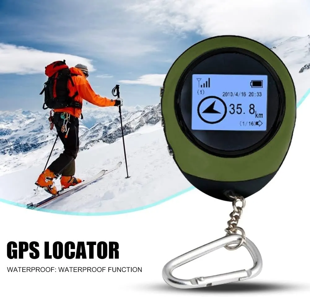 Tracker GPS Navigation Receiver with Buckle Rechargeable for Forest Tourism Hiking Compass Device Locator Recorder Tool
