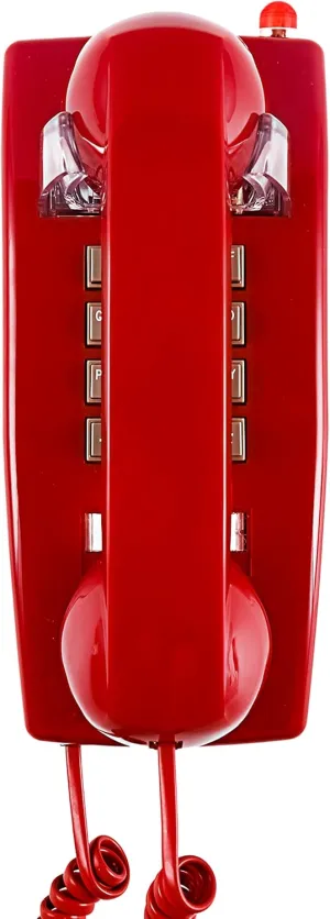 Traditional Red Wall Phones for Landline Mechanical Ringing, Classic 2554 Wall Telephone Ringing Indicator, Retro Wall Phone Hearing Aid, Old Wall Mount Phone for Home,School, Backup Telephone
