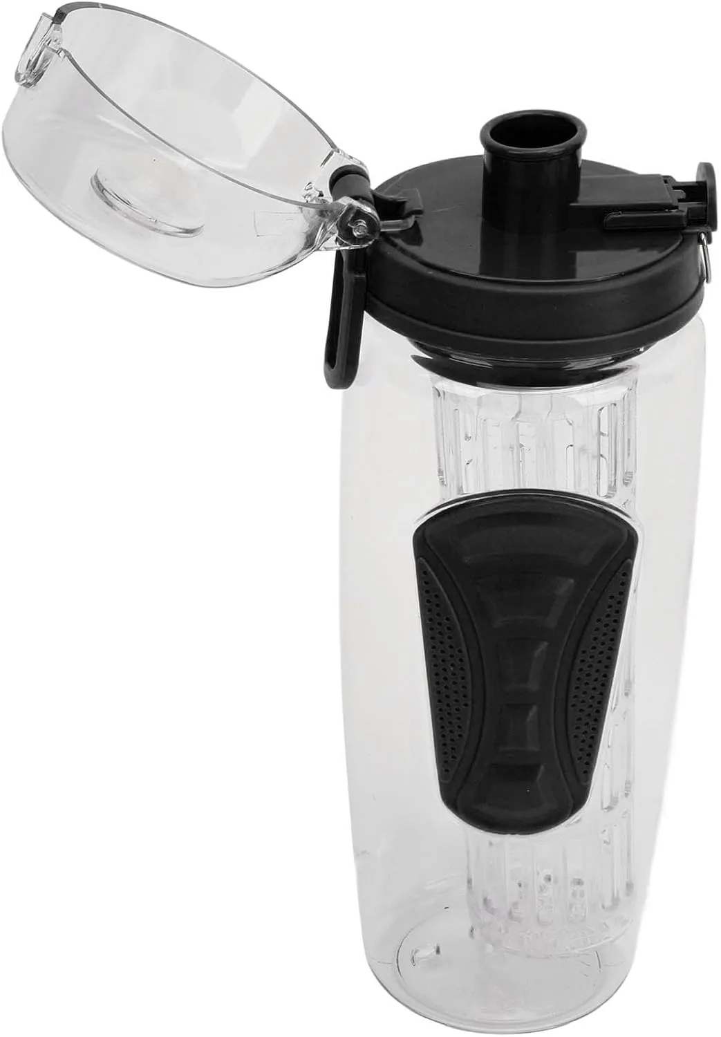 Travel Fruit Infuser Water Bottle, Reusable Fruit Infusion Sports Bottle Large Capacity for Hiking (Black)