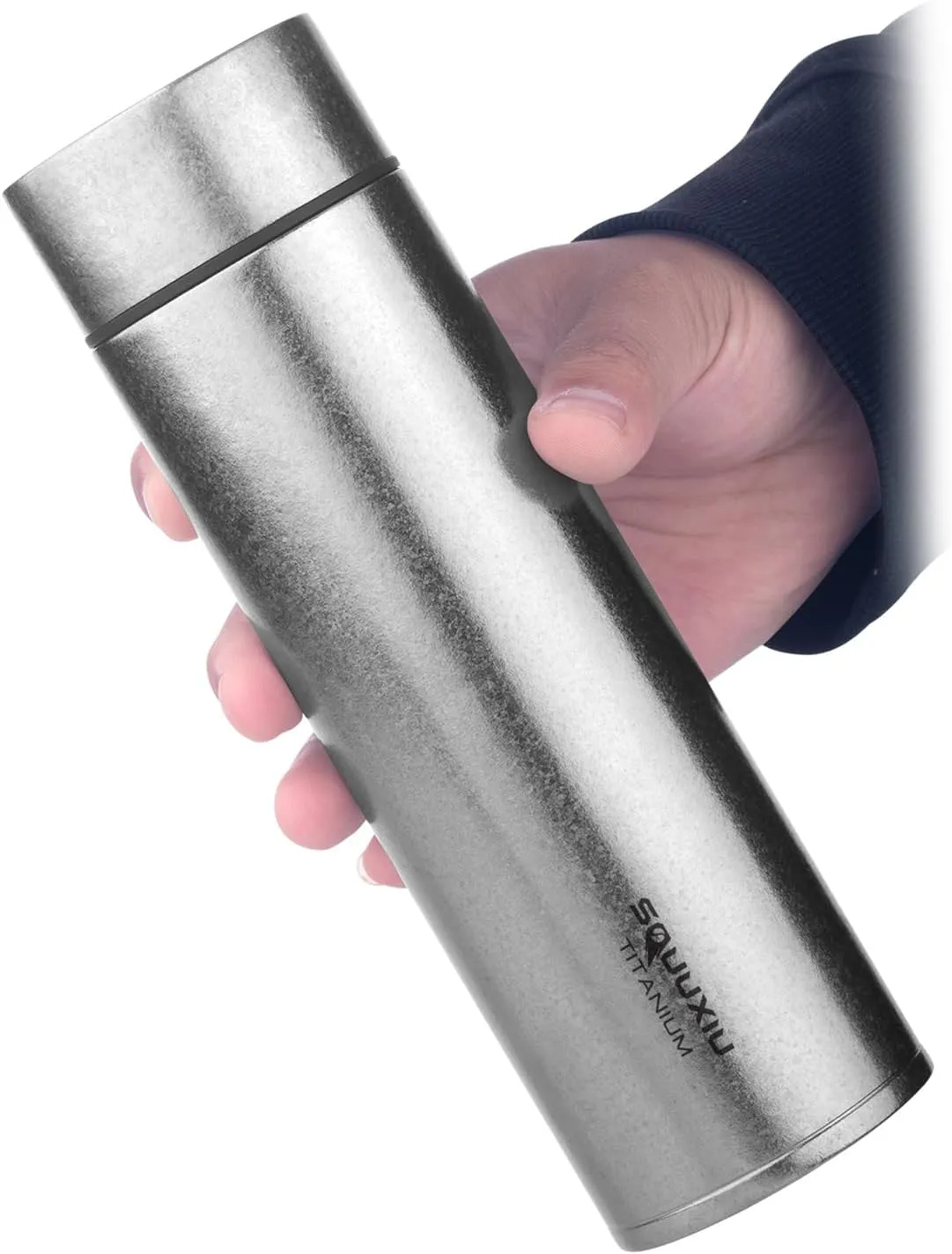 Travel Insulated Water Bottle 450ml Lightweight with Tea Filter Titanium Vacuum Flask Outdoor Water Bottles for Camping Backpacking Hiking
