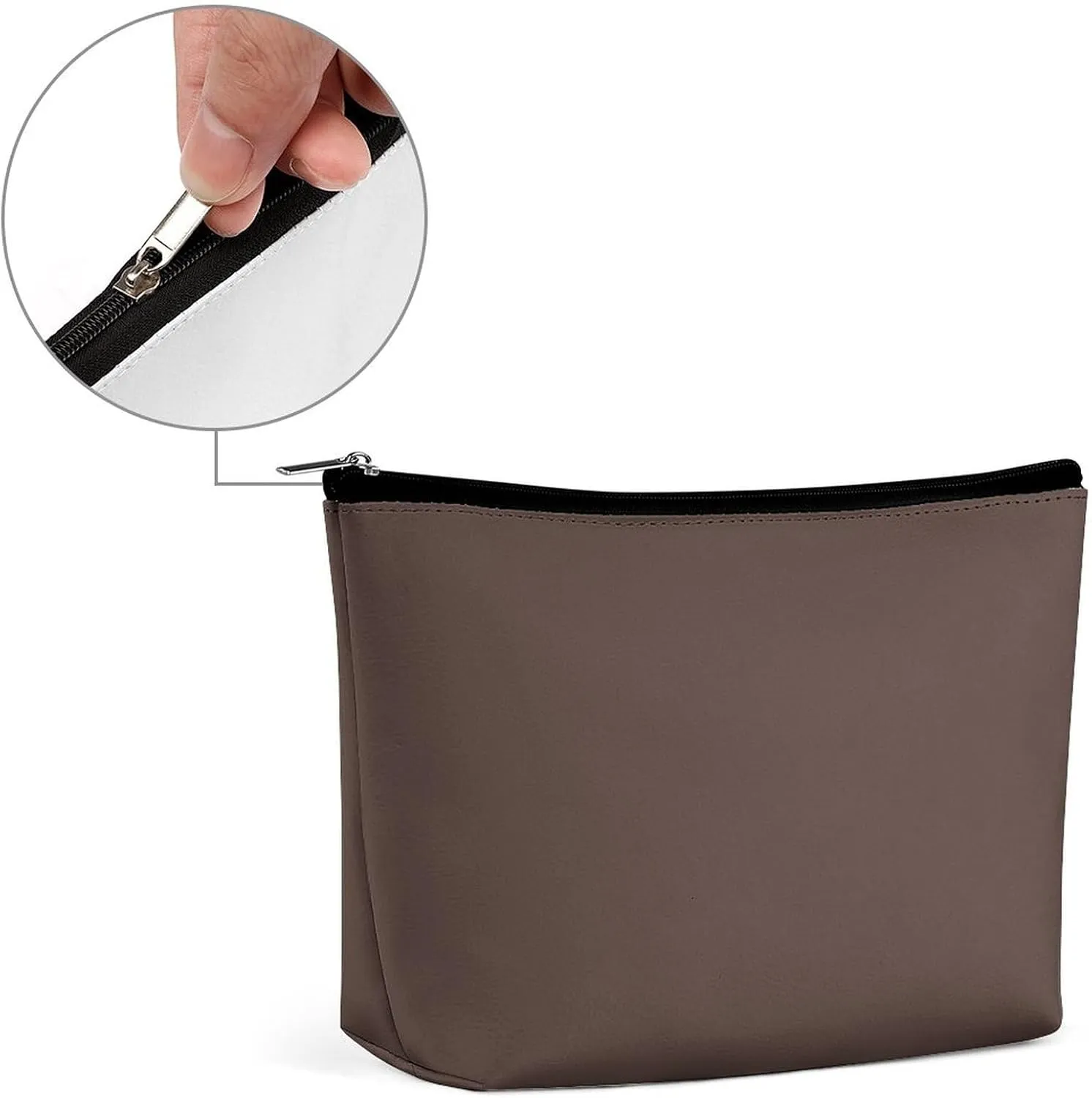 Travel Makeup Bag, Dark Brown Solid Color Background Cosmetic Bags for Women Large Capacity Waterproof Toiletry Pouch Make up Organizer