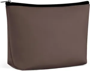 Travel Makeup Bag, Dark Brown Solid Color Background Cosmetic Bags for Women Large Capacity Waterproof Toiletry Pouch Make up Organizer