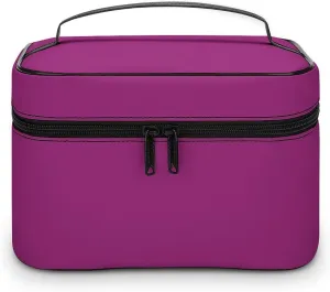 Travel Makeup Bag, Dark Pink Cosmetic Bags for Women Large Capacity Waterproof Toiletry Bag Make up Organizer