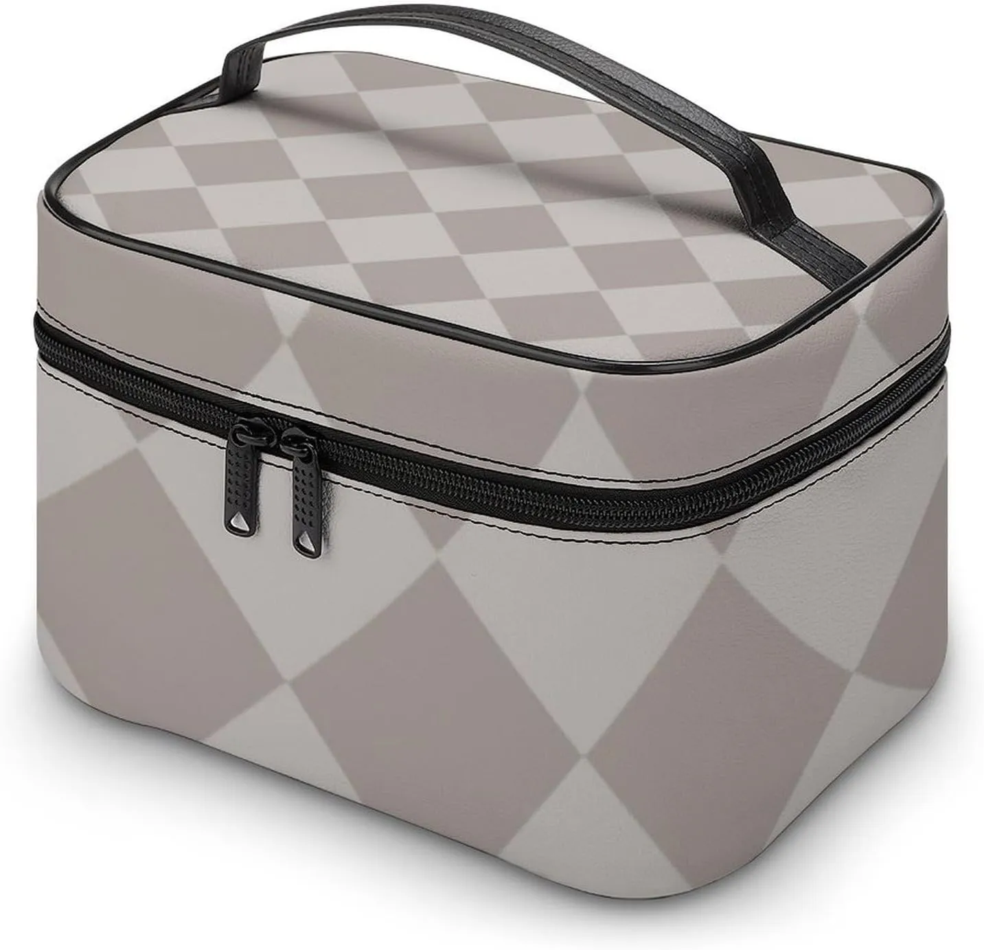 Travel Makeup Bag, Gray Diamond Cosmetic Bags for Women Large Capacity Waterproof Toiletry Bag Make up Organizer