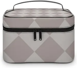 Travel Makeup Bag, Gray Diamond Cosmetic Bags for Women Large Capacity Waterproof Toiletry Bag Make up Organizer