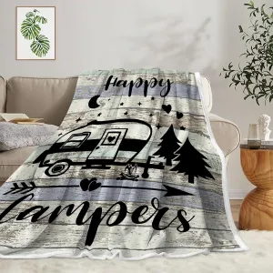 Travel Throw Blanket,Outdoor Throw Blanket, Camping Blanket for Women Men Kids Adults, Blankets Gift for Camping Lovers, Camping Decor for Bedding RV Campsite Hiking, 60X80