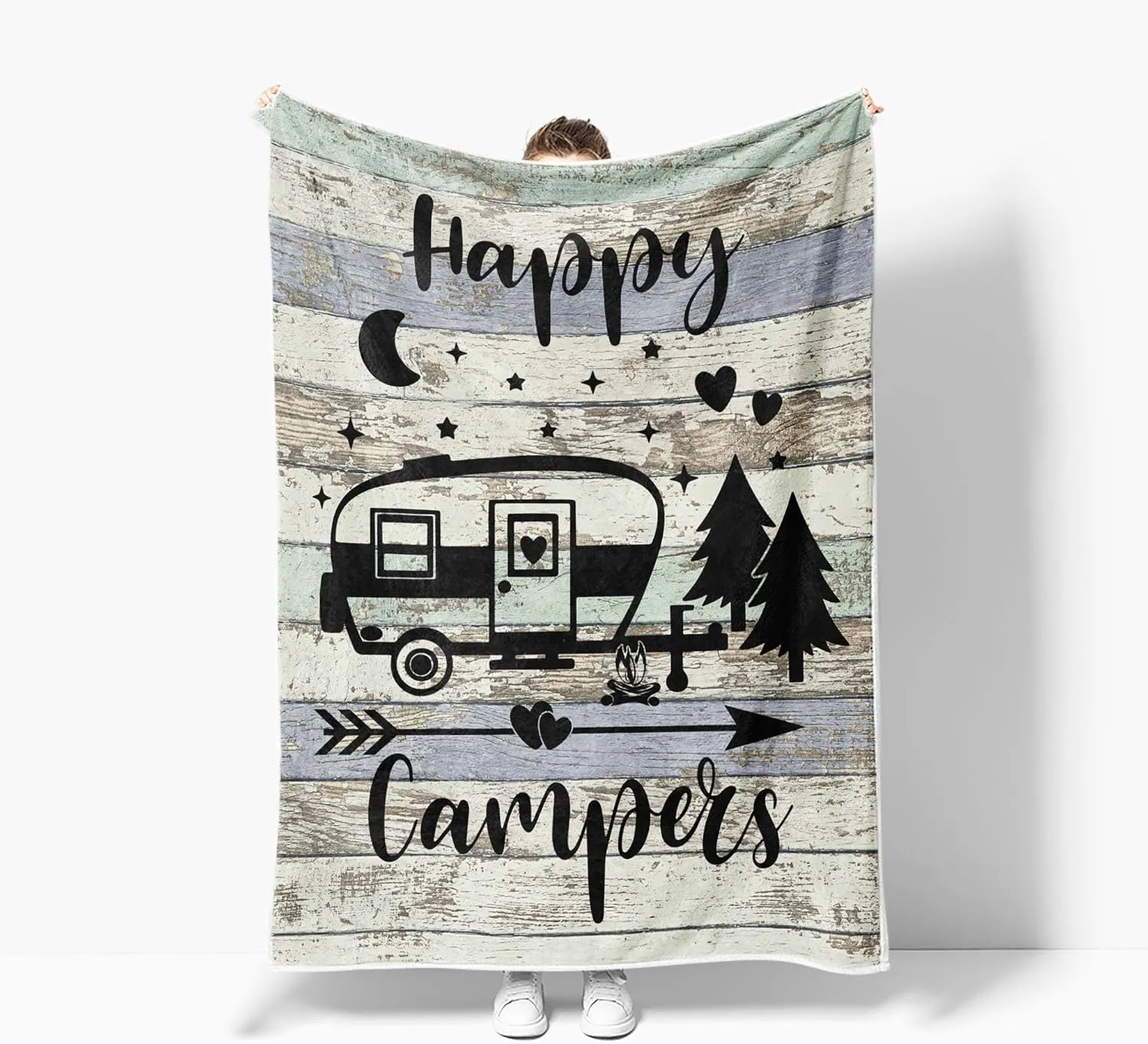 Travel Throw Blanket,Outdoor Throw Blanket, Camping Blanket for Women Men Kids Adults, Blankets Gift for Camping Lovers, Camping Decor for Bedding RV Campsite Hiking, 60X80