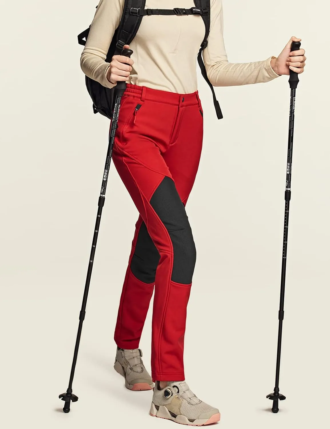 TSLA Women's Softshell Winter Snow Ski Pants, Fleece Lined Waterproof Hiking Pants, Insulated Work Outdoor Pants