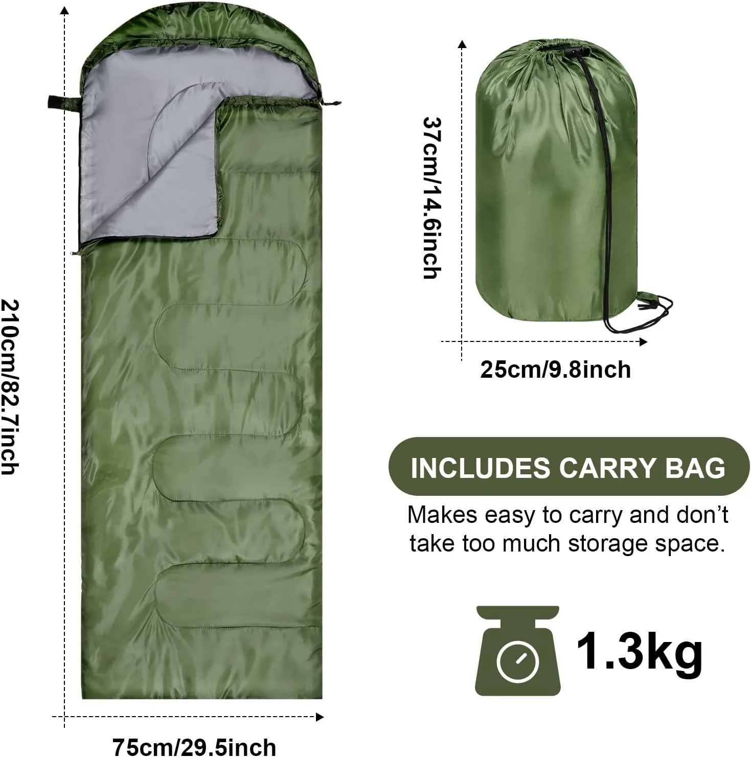 Tudomro 2 Pcs Camping Sleeping Bag for Adults, Lightweight Packable Waterproof Camping Gear Equipment to Keep Warm for Spring Summer Fall Indoor Outdoor Backpacking Hiking Travel