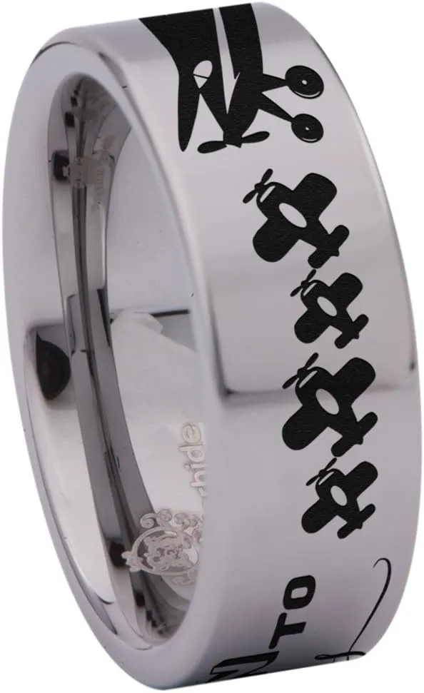 Tungsten Carbide Aviation Ring Wedding Band Anniversary Ring for Men and Women 8mm