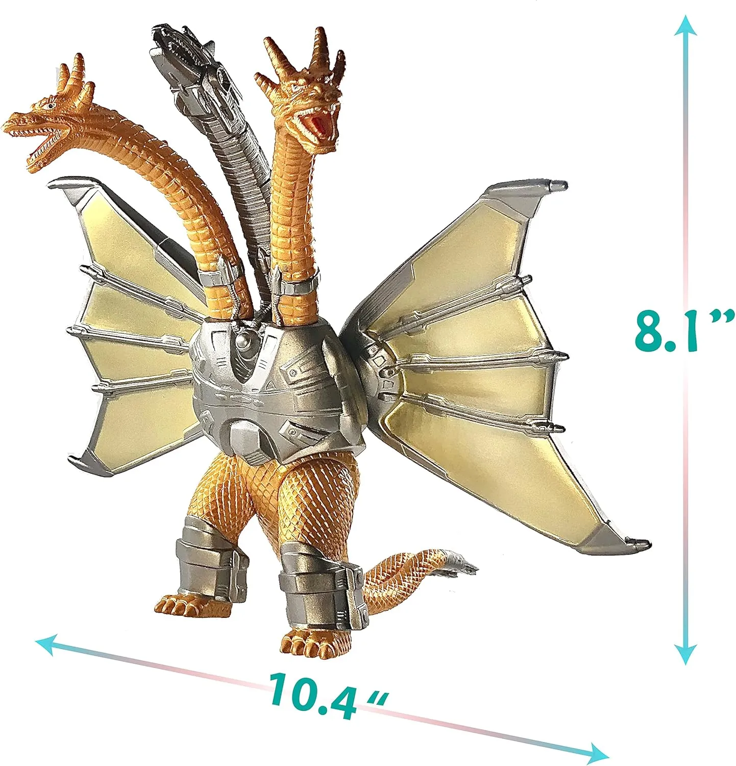 TwCare Set of 2 Mecha King Ghidorah vs 1954 65th Anniversary vs Heisei Era Classic Godzilla Toy, 2021 Movable Joints Action Movie Series Soft Vinyl, Carry Bag