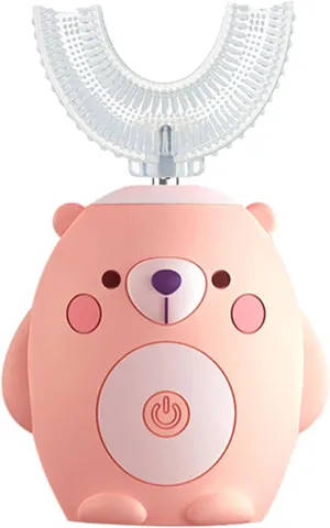 U-Shape Ultrasonic Kids Electric Toothbrush,Automatic Toothbrush with Three Gear Speed Clearning Mode,Cartoon Modeling for Child Toddlers (7/8-15 years, Pink)