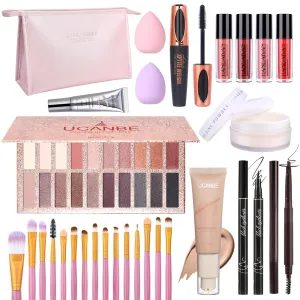 UCANBE All In One Makeup Kit for Women - Full Kit, Valentine's Day Gift Set, Eyeshadow Palette, Liquid Foundation, Lip Gloss & More - Travel Makeup Set