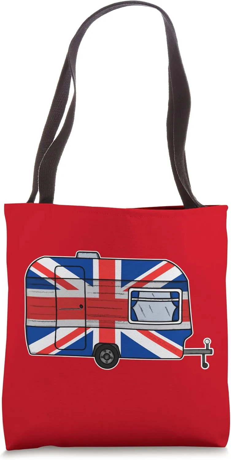 UK Flag Caravan Summer Camping Trip Caravanning Tote Bag