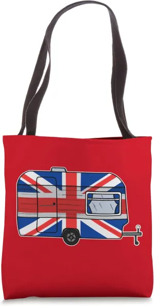 UK Flag Caravan Summer Camping Trip Caravanning Tote Bag