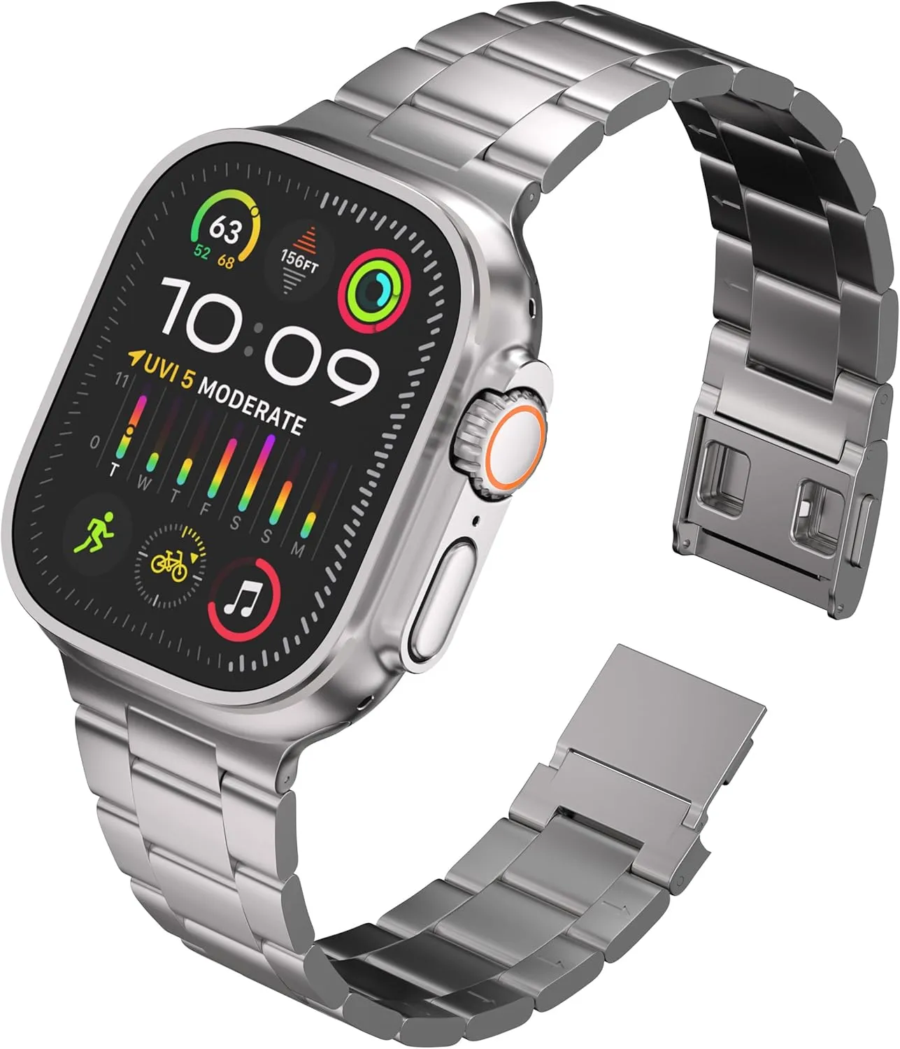 Ultra 2 Titanium Band with Magnet Buckle and Quick Release Links in Titanium Metal with DLC Coating Compatible with Apple Watch Ultra 2 and Ultra 49mm