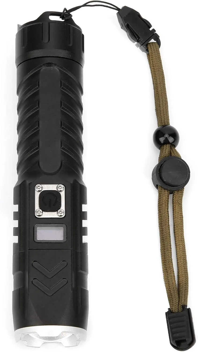 Ultra Bright Outdoor Flashlight Zoomable Focusing USB Rechargeable Smart Power Display for Adventure Hiking
