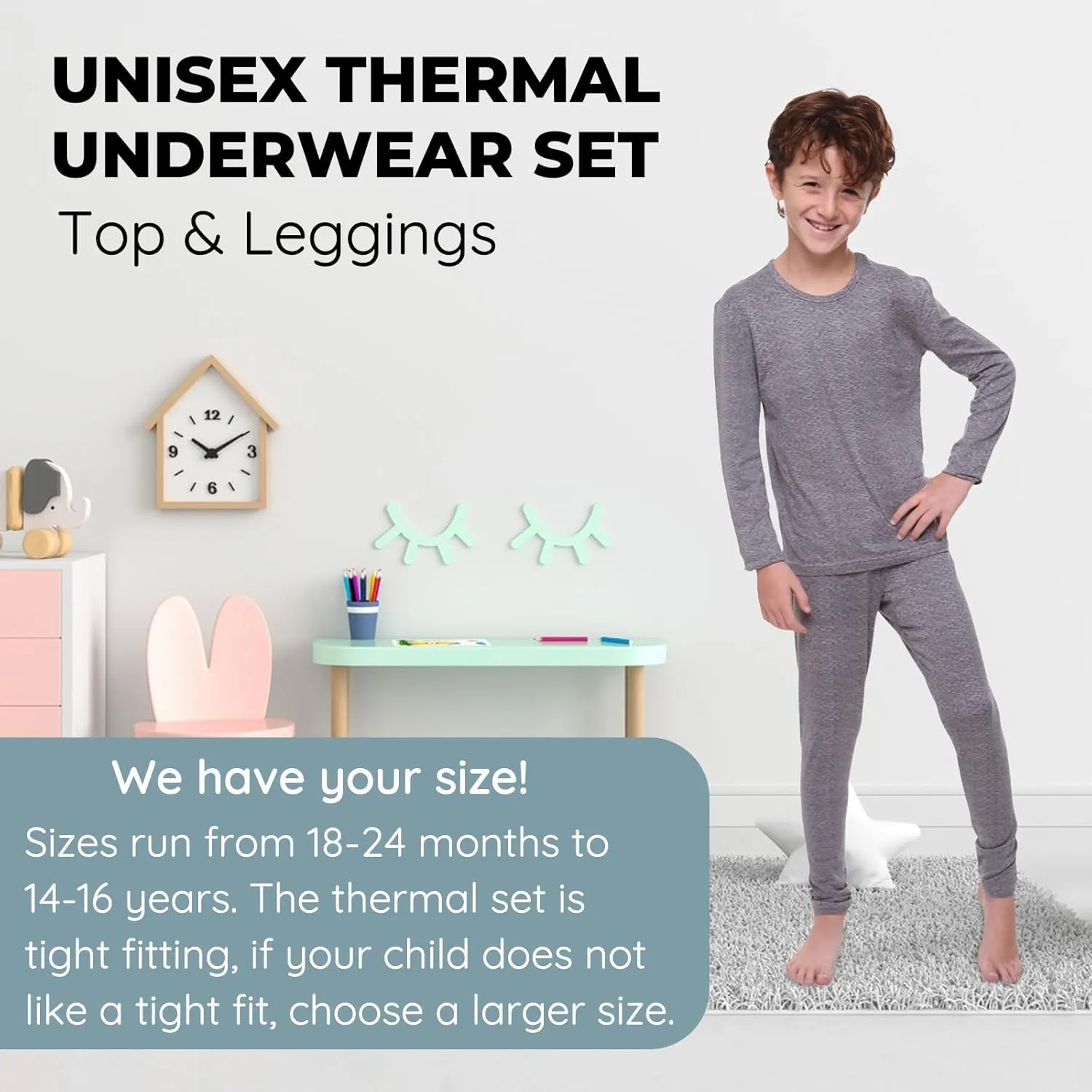 Ultra Dry Thermal Underwear For Kids Long Johns Fleece Lined Leggings And Shirt Boy And Girl Unisex Underwear Base Layer