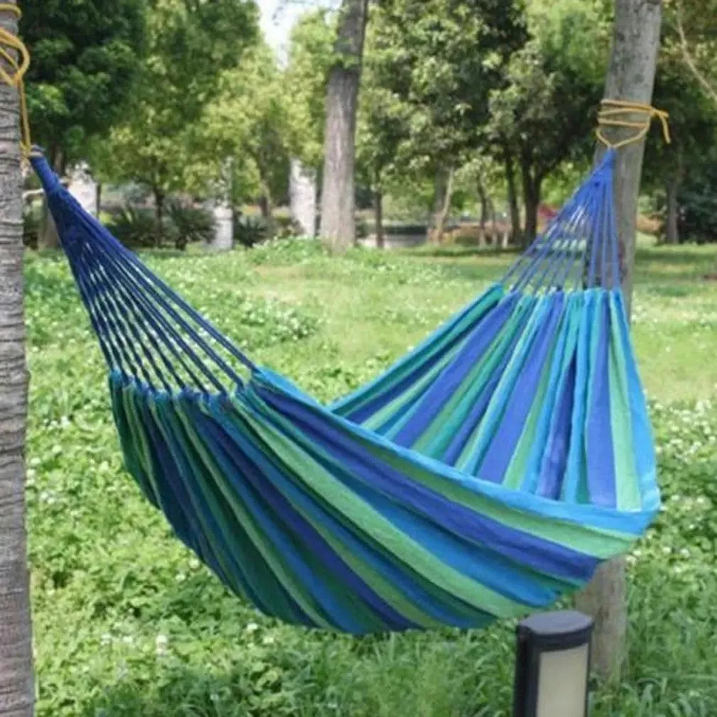Ultralight Camping Hammock with Backpack Rainbow Outdoor Leisure Hammock Canvas Hammocks
