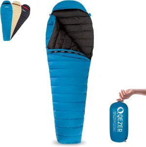 Ultralight Down Sleeping Bag for Adults with 600 Fill Power, Compact Sleeping Bag with Compression Sack for Backpacking, Hiking and Camping