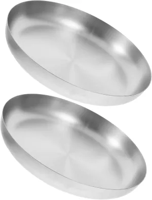 Unbreakable Stainless Steel Plates Lightweight Portable for Bbq Camping and Outdoor Dining