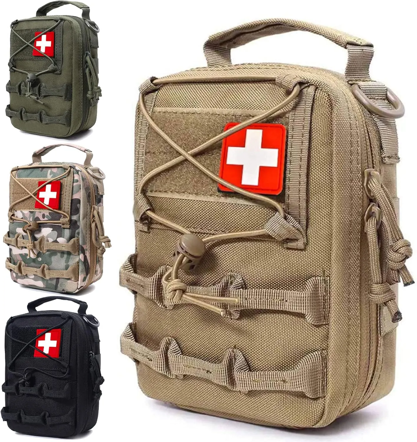 Upgrade 1000D Molle First Aid Pouch for Tactical Belt Vest Backpack, Small Tactical Medical EMT Pouch Bag Only