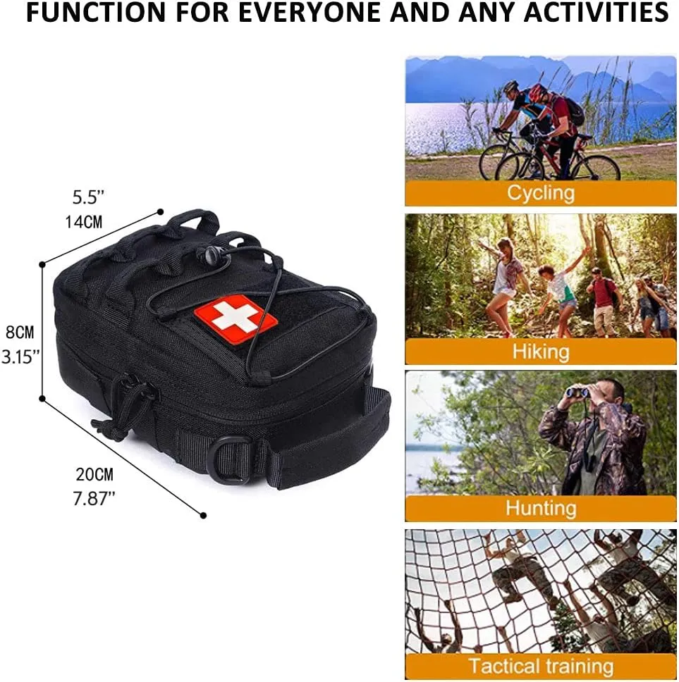 Upgrade 1000D Molle First Aid Pouch for Tactical Belt Vest Backpack, Small Tactical Medical EMT Pouch Bag Only