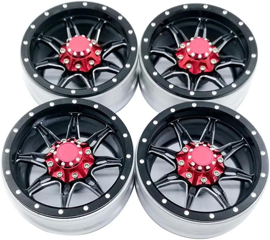 Upgrade Your RC Car with 1:10 Scale Metal Wheel Rims Kit - DIY Replacement Parts, and with Craftsmanship - 4Pcs Set - Black