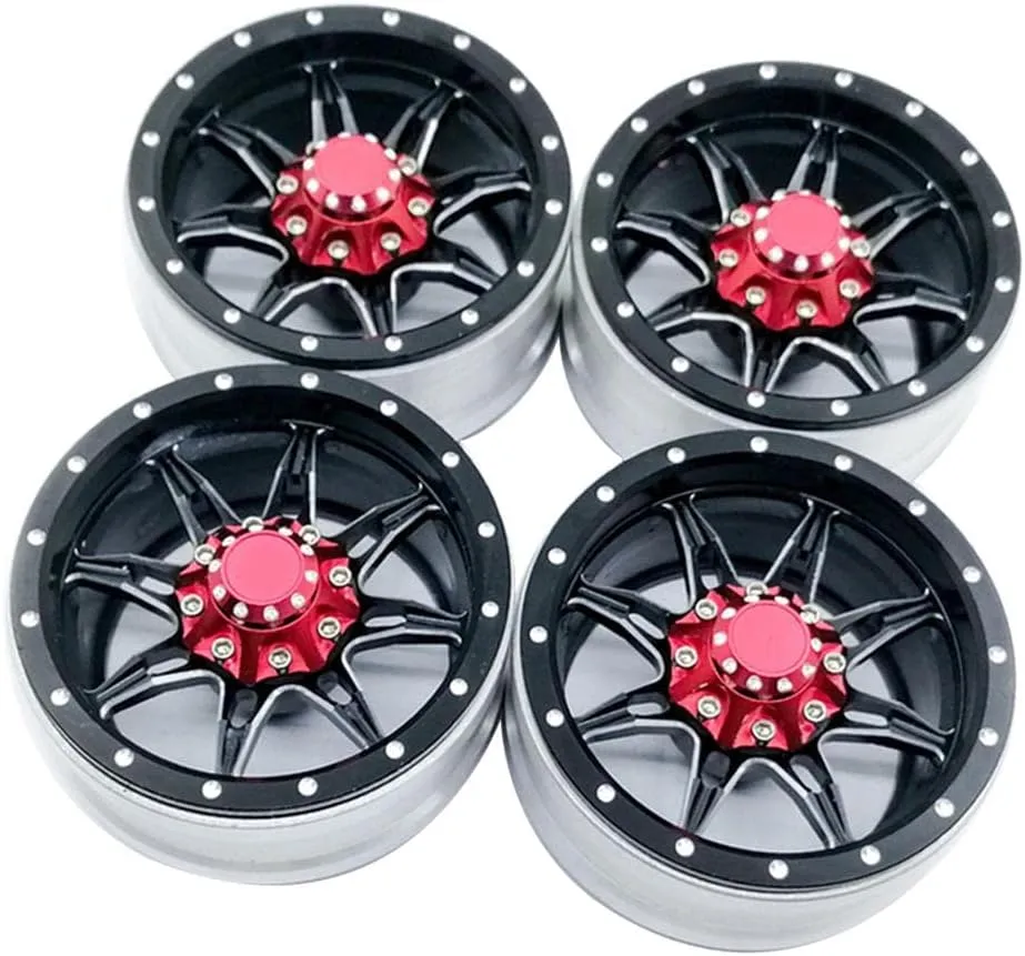 Upgrade Your RC Car with 1:10 Scale Metal Wheel Rims Kit - DIY Replacement Parts, and with Craftsmanship - 4Pcs Set - Black