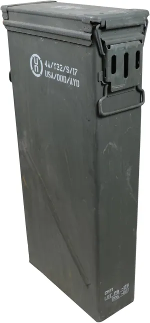 USGI PA-157 81MM Ammo Can Organizer (OD Green) - Watertight Seal Metal Storage Box w/Hinged Lid & Secure Latch – Ideal Ammo Can Surplus for Gear, First Aid, & Survival Supplies