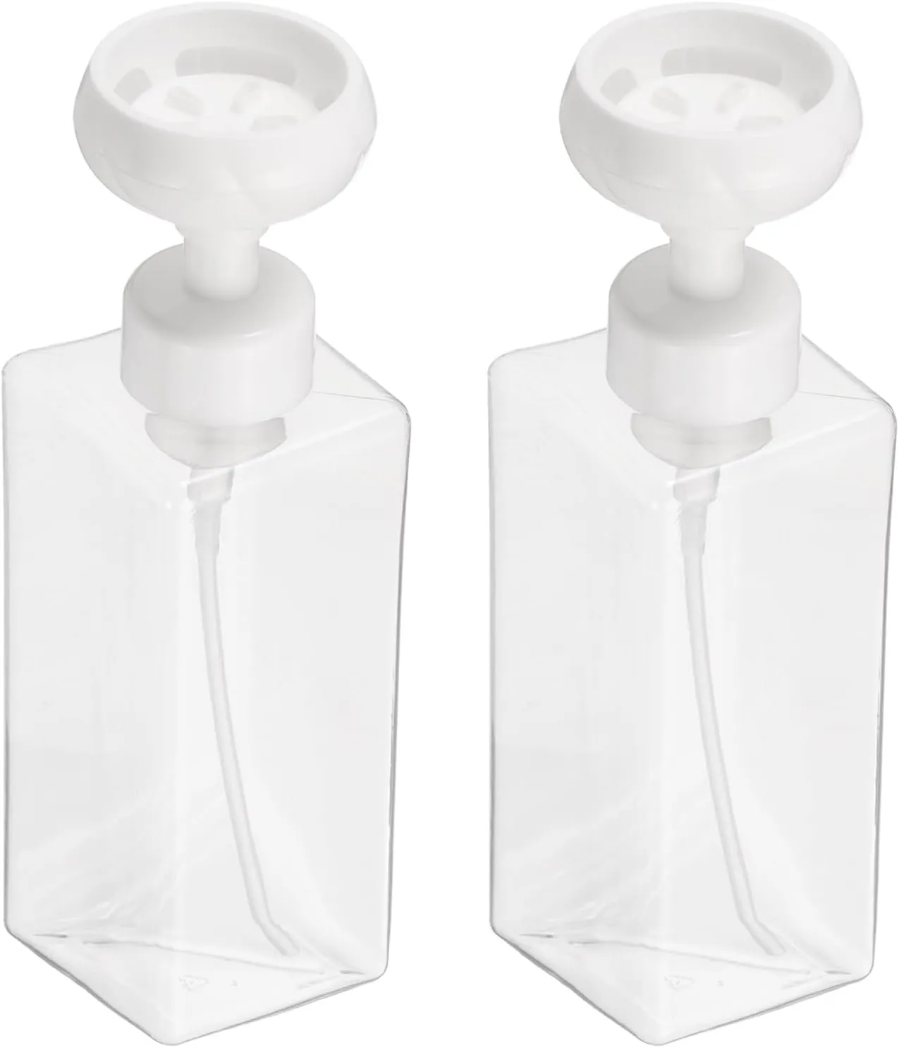 uxcell 2PCS Flower Empty Foam Pump Bottle, 650ml Travel Foam Soap Dispenser Empty Refillable Plastic Pump Bottle for Lash Shampoo, Hand Soap, Facial Lotion(9.4" Clear)
