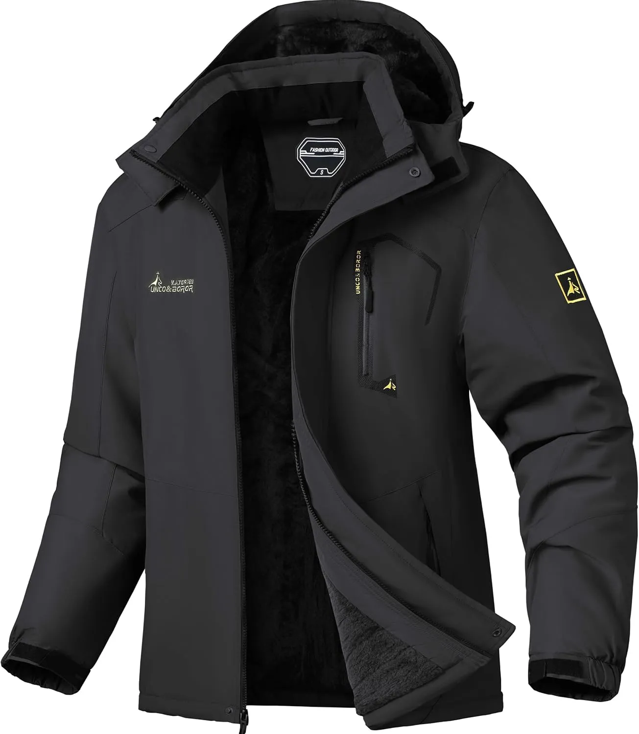 V.A.TOR 189 UNCO&BOROR Men's Winter Thermal Insulated Ski Jacket,Waterproof Coat with Hood for Hiking & Snowboarding