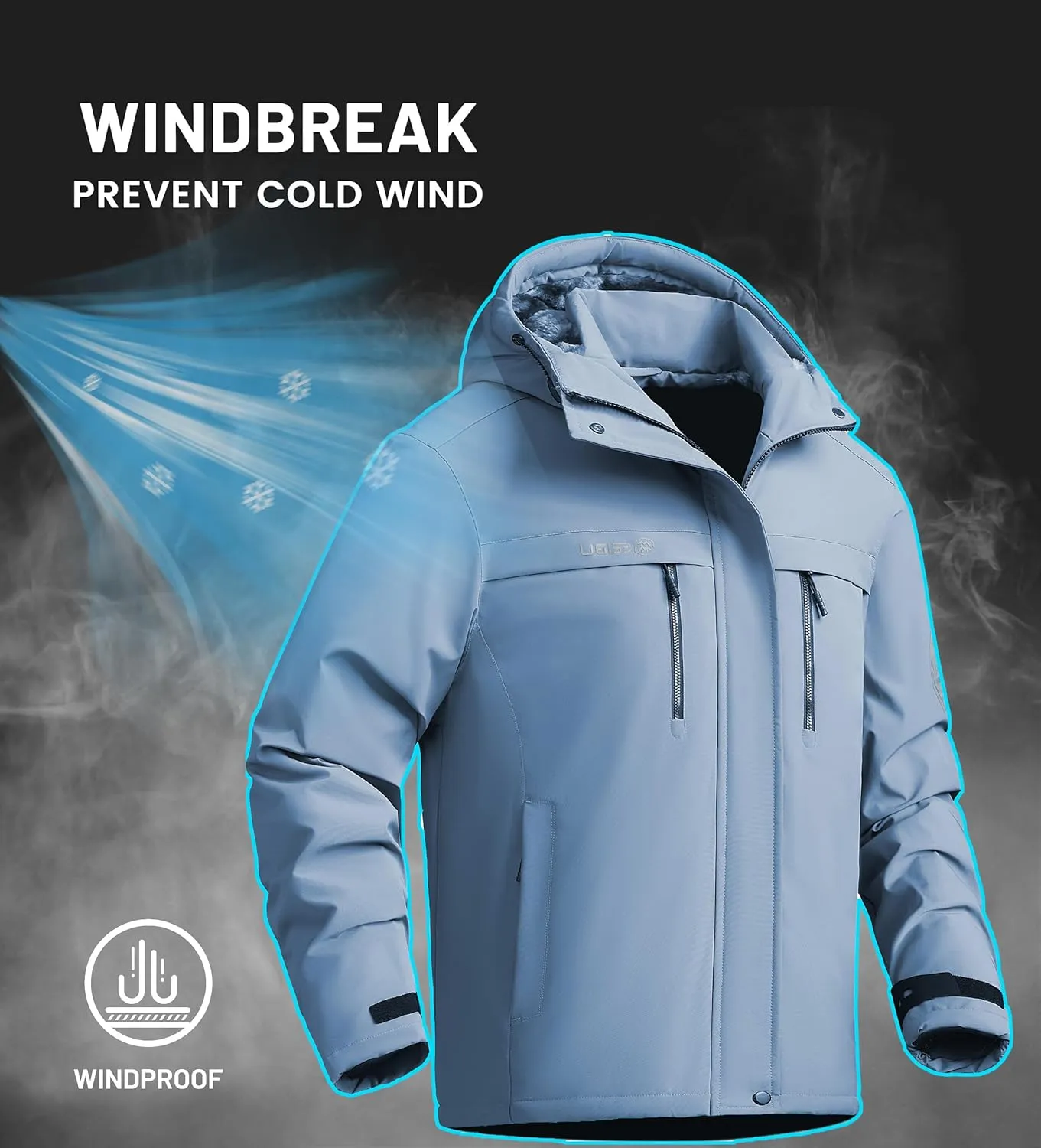 V.A.TOR 189 UNCO&BOROR Women Thermal Insulated Ski Jacket,Waterproof Windproof Coat with Hood for Hiking & Snowboarding