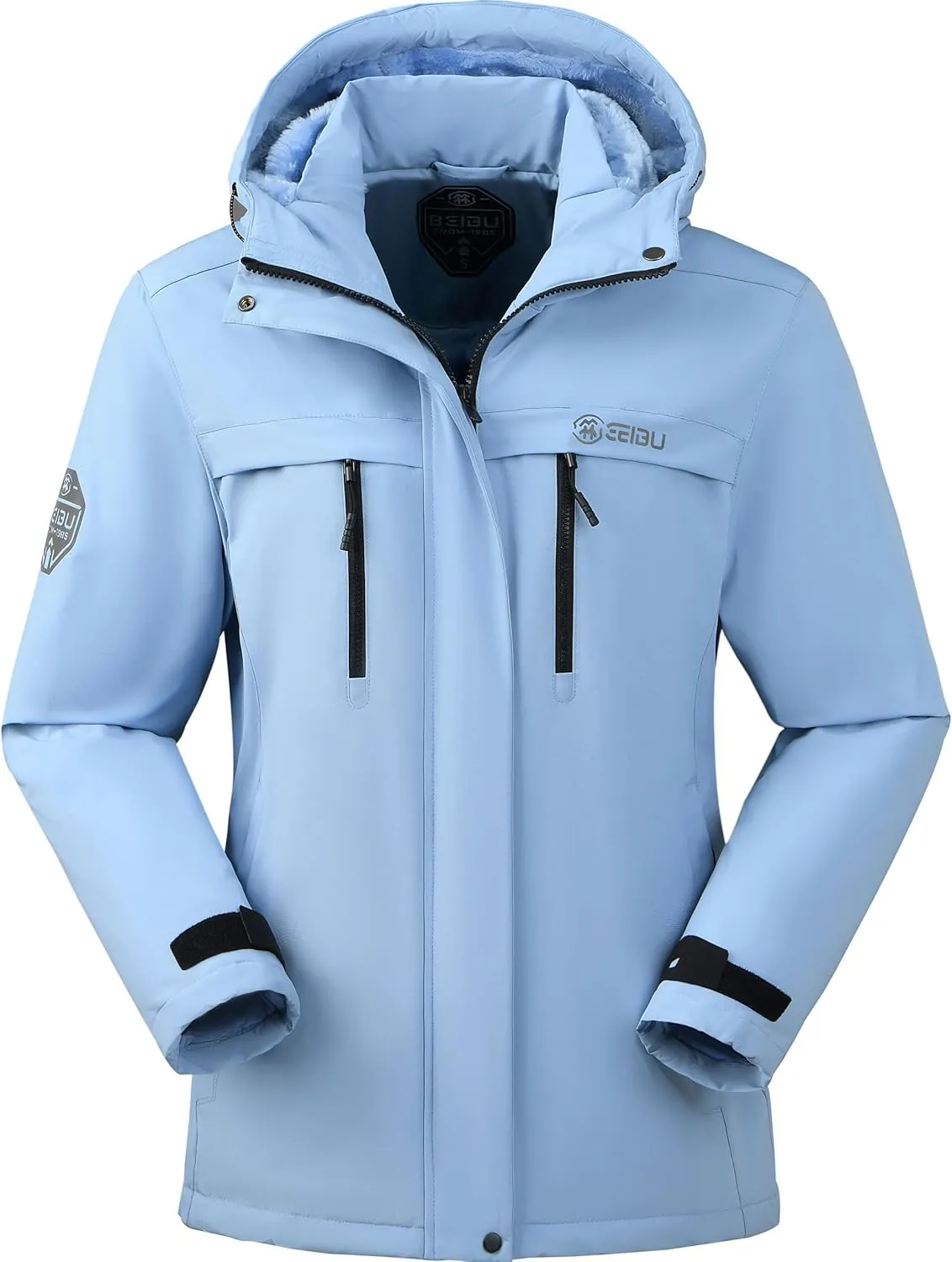 V.A.TOR 189 UNCO&BOROR Women Thermal Insulated Ski Jacket,Waterproof Windproof Coat with Hood for Hiking & Snowboarding