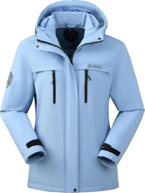 V.A.TOR 189 UNCO&BOROR Women Thermal Insulated Ski Jacket,Waterproof Windproof Coat with Hood for Hiking & Snowboarding