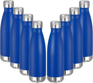 VEGOND 17oz Stainless Steel Water Bottles Bulk, Reusable Metal Sports Water Bottle Keeps Drink Hot and Cold, BPA Free Double Wall Vacuum Cola Shape Insulated Water Bottles for Camping Gym, 8 Pack