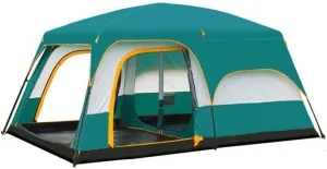 VejiA Large Camping Tent Travel Double-Layer Tent Waterproof Family Camping Tent Outdoor Camping Tent 6/8/10/12 People, Green
